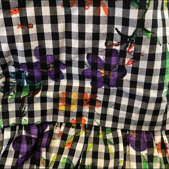 NWT Romeo & Juliet Couture black and white gingham and floral minidress / S - Picture 3 of 16